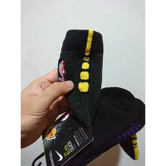 Nike KOBE Lakers BLACK MAMBA CITY EDITION Elite Crew Socks Size US 8-12 - Picture 6 of 11